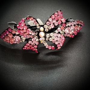 Pink Rhinestone Hair Clip